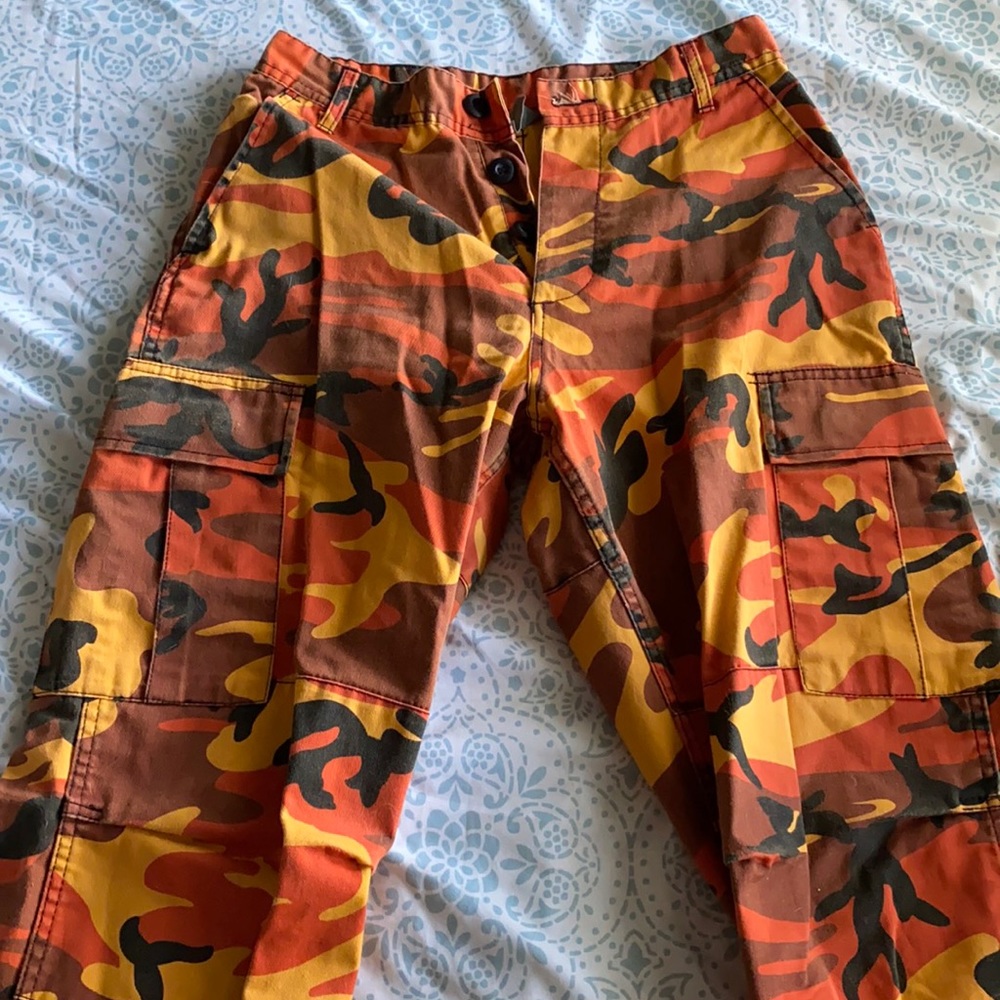 Orange Camo Cargo Pants
